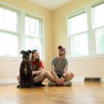 young couple in new house
