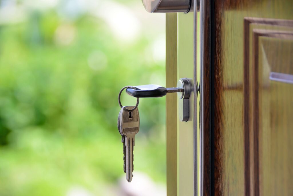 key in house door